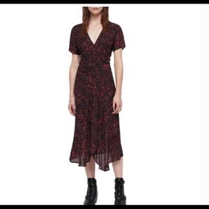AllSaints Floral Print Long Dress L